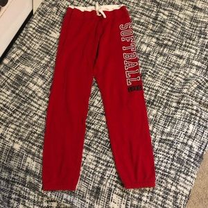 Girl’s red and white sweatpants